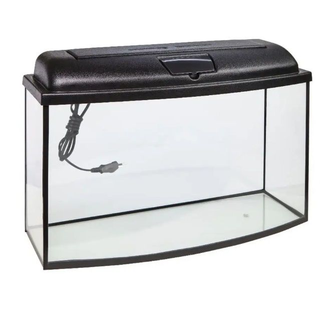 Аквариум (Голдфиш) 55л (64,3*25,2*39,7) телевизор с крышкой беленый дуб и 2 диодными лампами ТВ55F Е14 бду