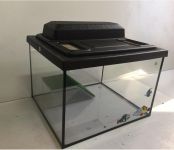 Террариум Голдфиш 25л (35,5*30,7*25) с черной крышкой и диод.лампой + мостик Тер25F Е14 черМ