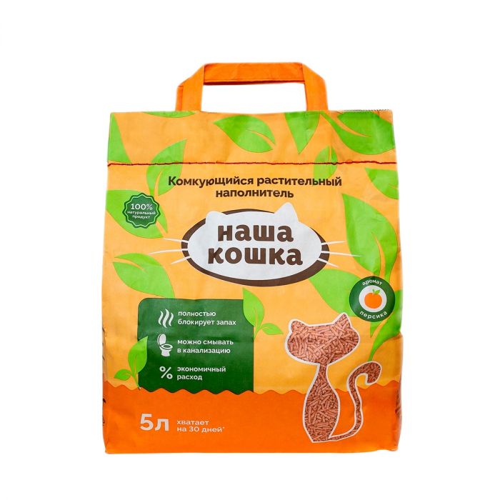 Наполнитель (Наша кошка) Зеленый чай 10л (4,2 кг) Тофу растительный комкующийся для кошек