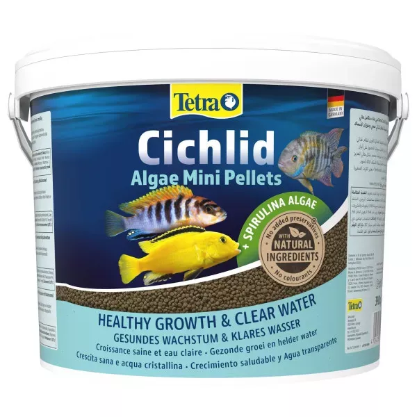 Tetra Cichlid Algae Mini Pellets 10л корм мульти шарики, для травоядных цихлид