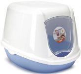 Туалет-домик (Beeztees) 400494 для котят, бело-синий, 44*35*32см