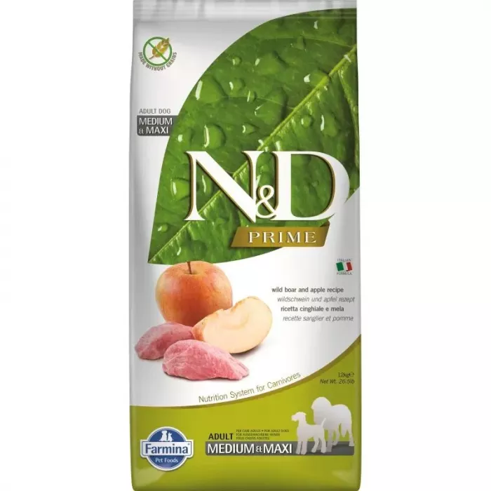 Farmina (Фармина) N&D Dog 12кг беззерновой кабан и яблоко сухой для собак средних и крупных пород (4165)