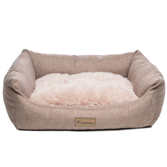 Лежанка Гамма Миндаль прямоугольная M, бежевая, 600*470*180мм