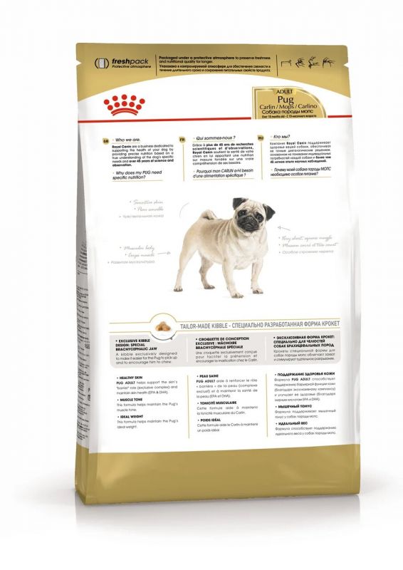 Royal Canin Pug Adult Корм ​​сухой для взрослых собак породы Мопс от 10 месяцев