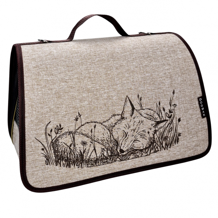 Сумка-переноска Догман Лира №4 лиса 'Dogman' бежевая (48х29х29см)