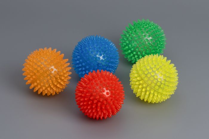 Игрушка Wogy пищалка Мяч  игольчатый, светится d=7см LED для собак