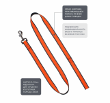 Поводок (PerseiLine) LOWCOST нейлон светоотражающий 20' 3м Карабин импортный Красный