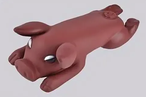 Игрушка (Nunbell) пищалка Свинка тельняшка 22х10х8.5см для собак