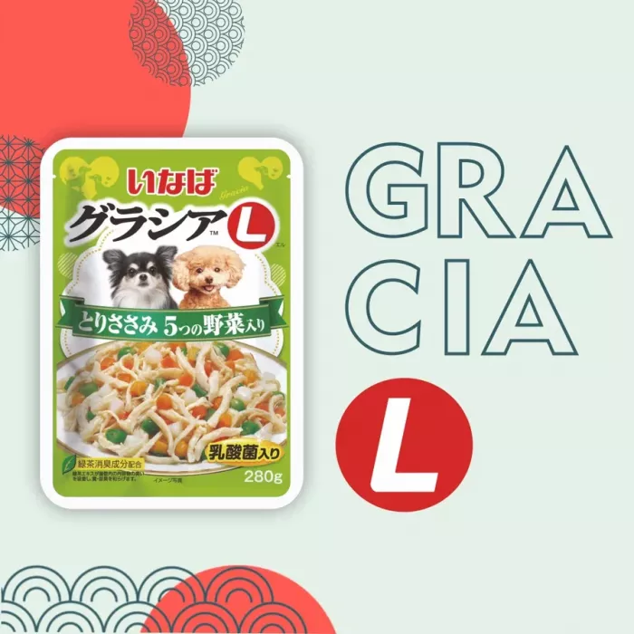 Inaba Gracia L 0,280кг Куриное филе и 5 видов овощей полнорационный пауч для собак