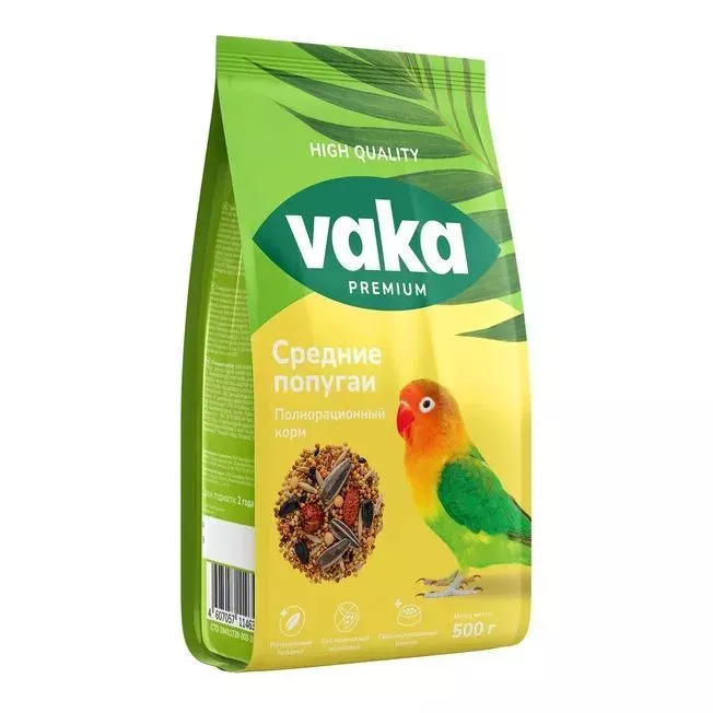 Вака 0,5кг High Quality корм для средних попугаев