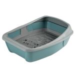 Туалет Сибирская кошка Евро глубокий с бортиком и сеткой (44х32х16) тиффани