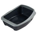 Туалет Сибирская кошка Евро глубокий с бортиком (44х32х16) графит