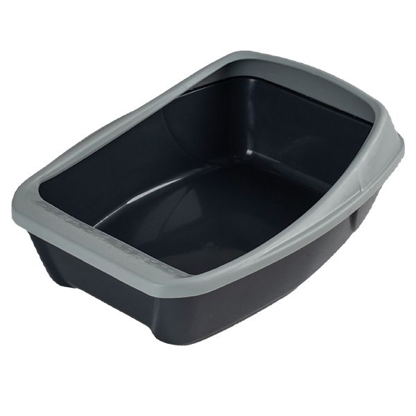 Туалет Сибирская кошка Евро глубокий с бортиком (44х32х16) графит