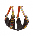 Шлейка (Зооэкспресс) Art Line S, неопрен, капрон с принтом Пончики 15мм, ОГ 46-56см, ОШ 32-42см