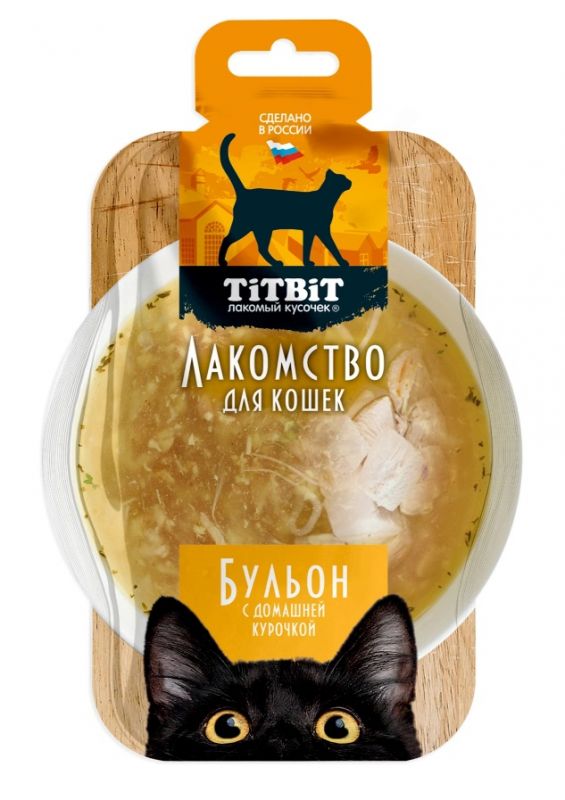 TiTBiT 0,055кг бульон с домашней курочкой лакомство для кошек
