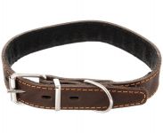 Ошейник (Каскад) кожаный с синтепоном шир. 25 мм, обхват шеи от 43 до 51 см.