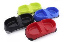 Миска (Nunbell) двойная 2х300мл 28х14х6см микс для животных