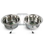 Комплект (Triol) 9001 подставка + миски металл 2*0.2л