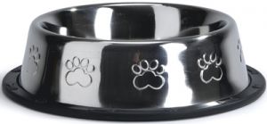 Миска (Beeztees) 653701 стальная хромированная с лапками нескользящая 13см