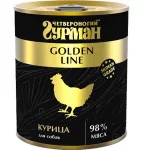 Четвероногий гурман 0,34кг Golden Line Курица натуральная в желе для собак (543778)