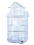 Клетка №1 высокая, три домика, укомплектованная 47*36*100см, белая для птиц ДКп608А=белая