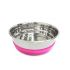 Миска (Triol) металлическая с розовой резинкой, 0,3л.