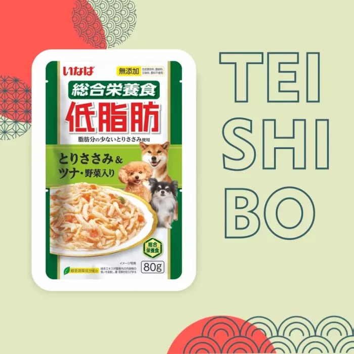 Inaba Teishibo 0,08кг Куриное филе и тунец Кацуо с овощами пауч для собак