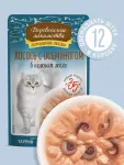 Деревенские лакомства Домашние обеды 0,07кг Лосось и осьминог в нежном желе пауч для кошек (79218947) New