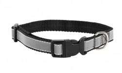 Ошейник (Аркон) DOG&VOGUE со светоотражающей полосой шир. 20мм, черный
