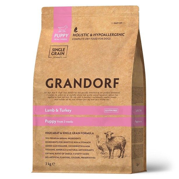 GRANDORF 1кг Lamb&Turkey Puppy (ягнёнок с индейкой для щенков)