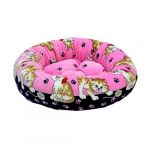 Лежанка (Зооник) Кошки круглая с подушкой (48*15) велюр, розовая