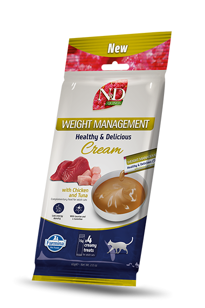 Farmina N&D Quinoa Cat Cream 0,06кг лакомство крем-суп для контроля веса с курицей и тунцом для кошек (108941)