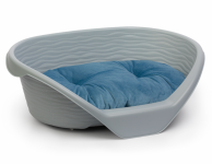 Лежанка (Alta) пластиковый с подушкой, серый, (61*41,5*20,5см)