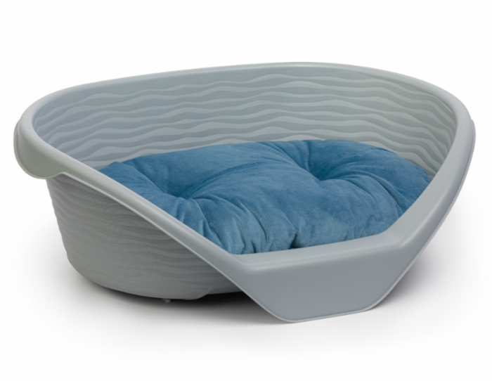 Лежанка (Alta) пластиковый с подушкой, серый, (61*41,5*20,5см)