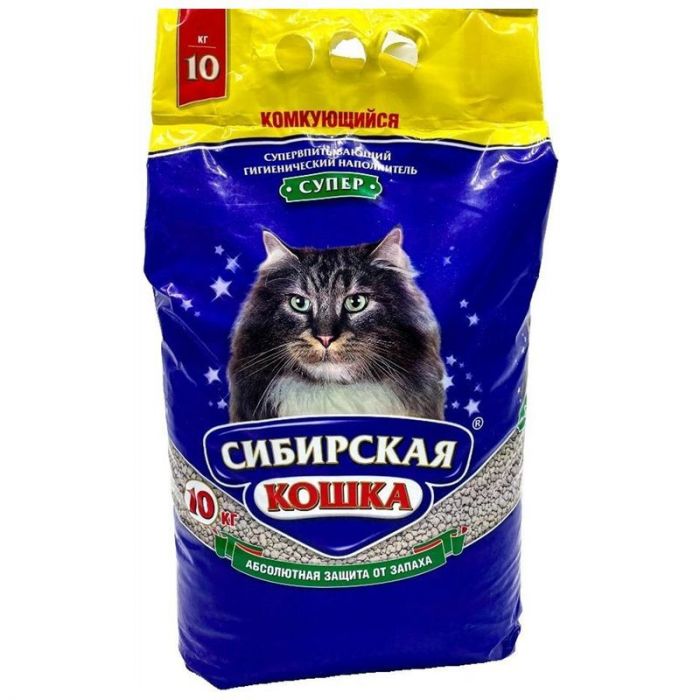 Наполнитель (Сибирская кошка) 10кг Супер комкующийся для кошек