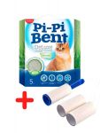 Pi-Pi-Bent 5кг DeLuxe Fresh Grass комкующийся, наполнитель для кошек (упаковка 4шт) + подарок