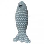 Игрушка Wogy Рыбка 30/18х5х3.5см с кошачьей мятой, перьями, мататаби, колокол. Мягкая для кошек