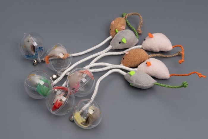 Игрушка Wogy Мышка с птичкой в шаре l=30см для кошек