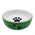 Миска №1 керамическая с лапкой кошки 320мл, 13,4x13,4x4см зеленая