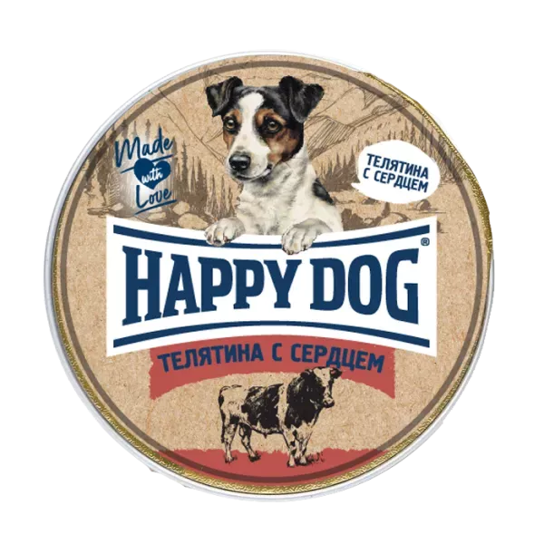 Happy Dog Natur Line 0,125кг телятина с сердцем паштет для собак 