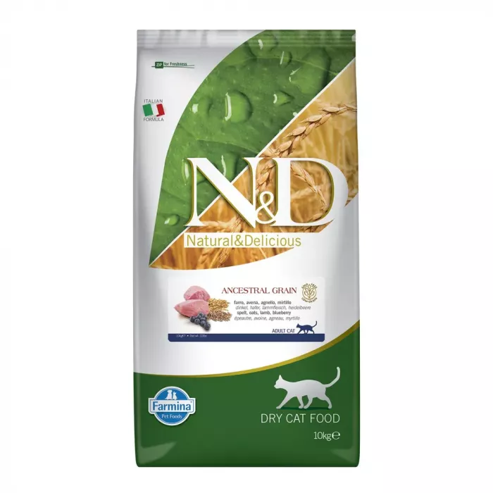 Farmina (Фармина) N&D Low Grain Cat 10кг низкозерновой ягненок и черника сухой для кошек (4042)