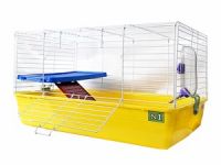 Клетка №1 двухэтажная укомплектованная, боковая дверь, 69*45*43см голубая, универсальная для кролика и шиншилл