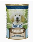 Happy Dog Natur Line 0,410кг телятина, печень, сердце, рис консервы для щенков (741046)
