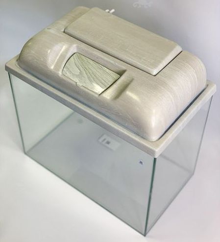 Аквариум (Голдфиш) 30л (40*23*34,9) прямоугольный с крышкой беленый дуб и диодной лампой ПР30F Е14 бду