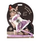 Комплект Wogy шлейка 11.5х10.5см с поводком 120х1см, микс для кошек