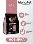 AlphaPet Superpremium (АльфаПет) 0,4кг с уткой и цыпленком сухой для кошек крупных пород (656053)