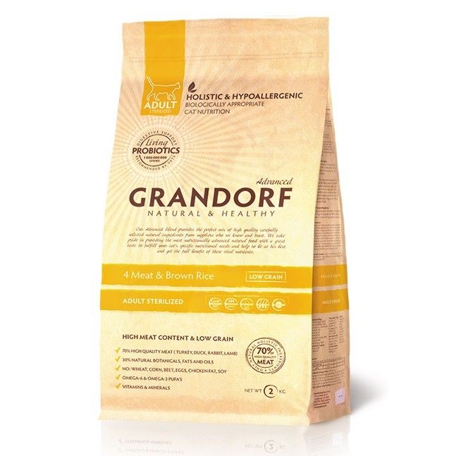 GRANDORF 0,4кг PROBIOTIC Sterilised (4 вида мяса с пробиотиками для стерилизованных кошек)