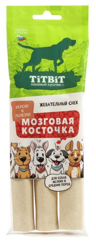 TiTBiT 0,095кг жевательный снек мозговая косточка для собак мелких и средних пород