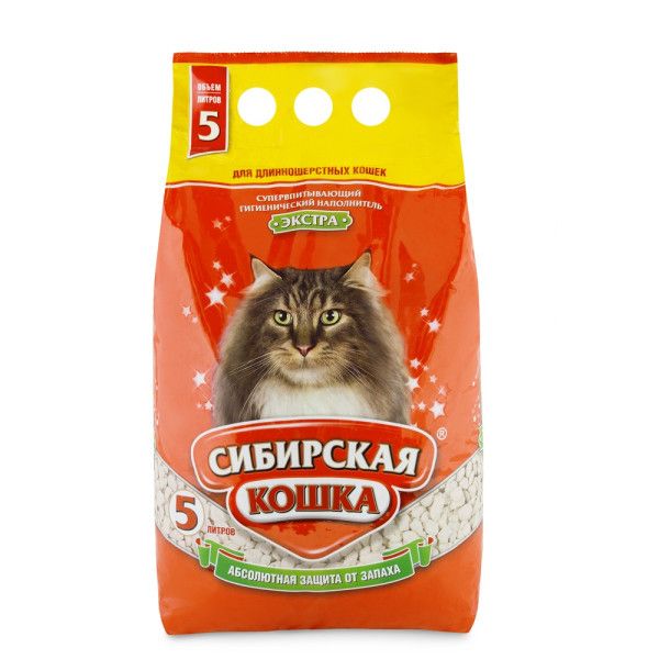 Наполнитель (Сибирская кошка) 7л Экстра впитывающий для длинношерстных кошек