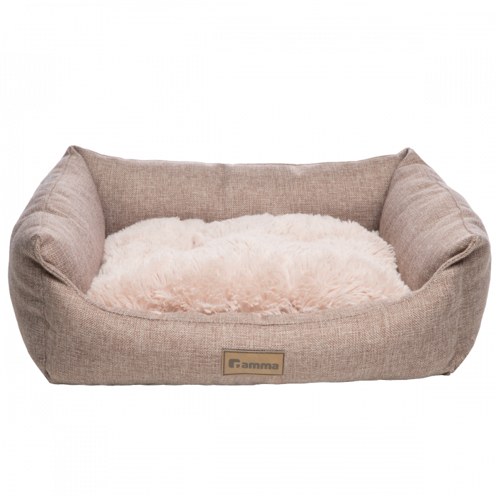 Лежанка Гамма Миндаль прямоугольная S, бежевая, 490*370*150мм